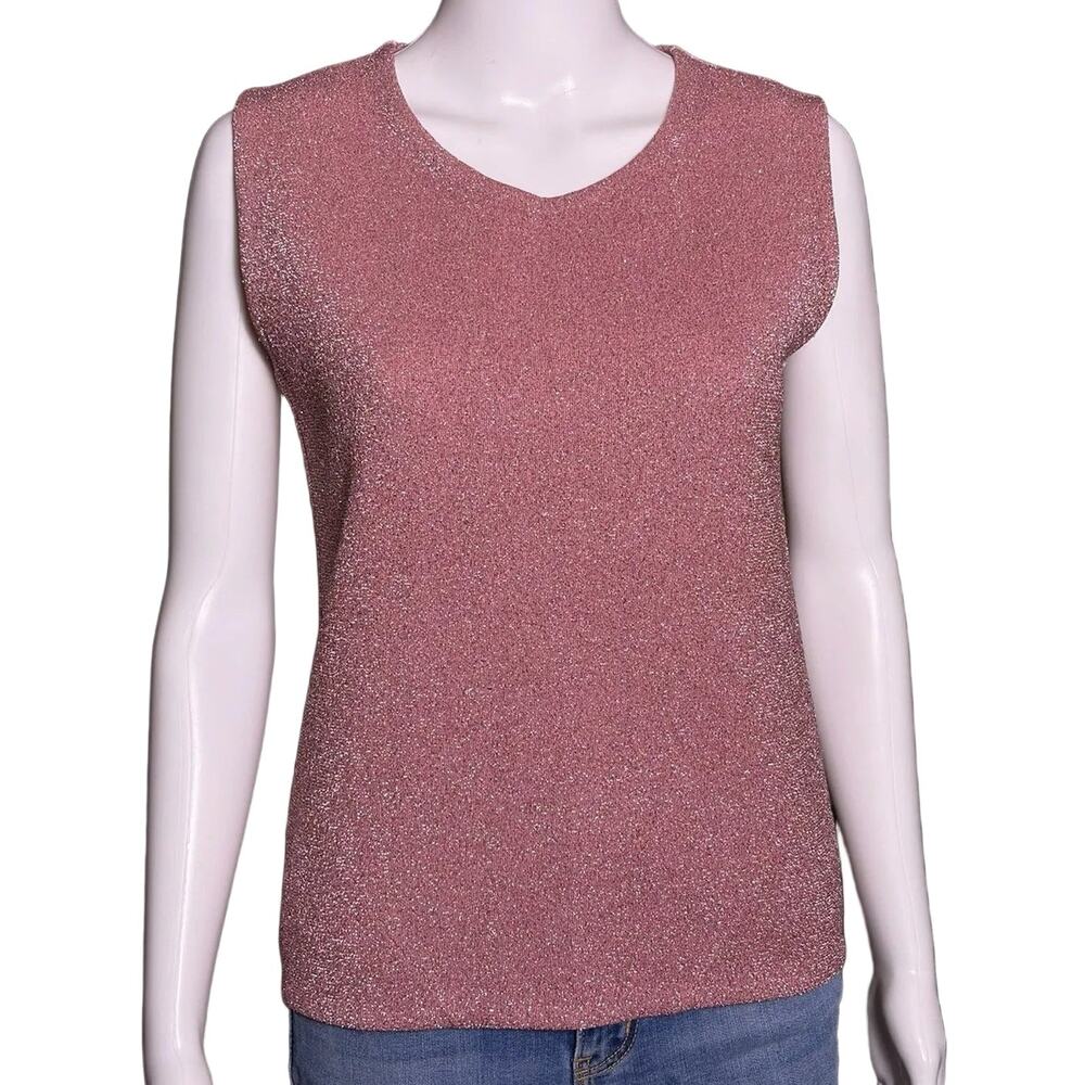 Louis Vuitton SS08 Marc Jacobs Pink Lurex Knit Tank Top Women's Medium